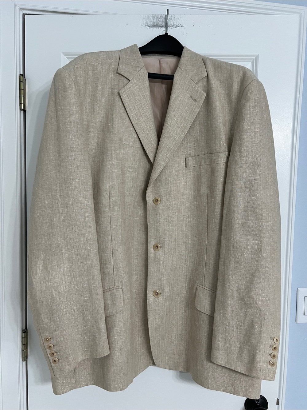 Classic Beige Linen Blazer Martin Gordon  - Linen  Three-Button Sport 100%